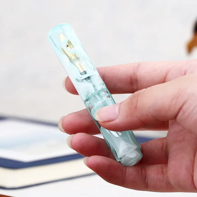 MAJOHN Final Craftsman Maru Color Portable Mini Resin Short Pen Iridium Gold Pen Transparent Color Ink Student Practice Ink Pen
