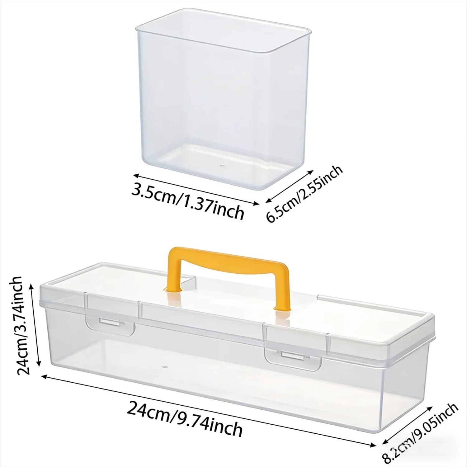 Set of 7 pieces (6 small boxes + 1 large box) of tool and parts containers, organizer for accessories and toy boxes