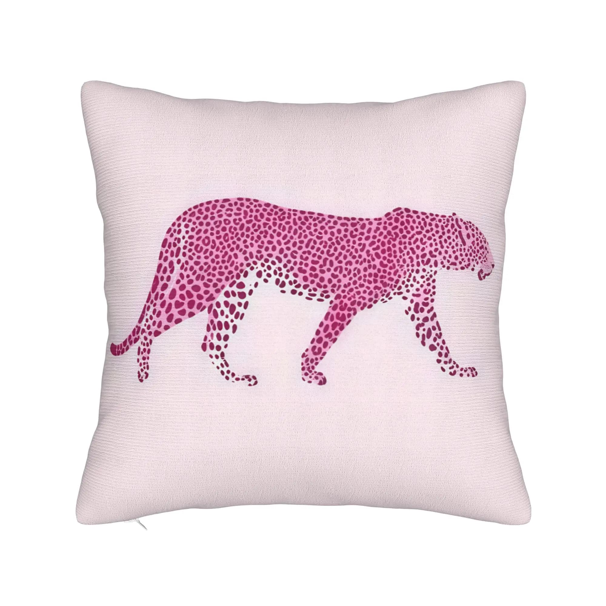 Fodera per cuscino con stampa leopardata rosa, federa originale per divano, auto, decorazioni per la casa