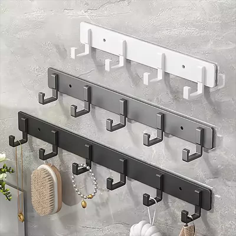 Aluminum hooks without punching for kitchen spaces are easy to install, hooks to store kitchen utensils, clothes hangers for bath robe