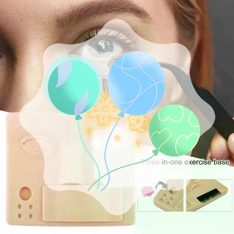 Testa di Manichino per Pratica di Estensione Ciglia, Accessori per Trucco con Occhi Rimovibili, Modello per Addestramento all'Innesto di Ciglia Finte