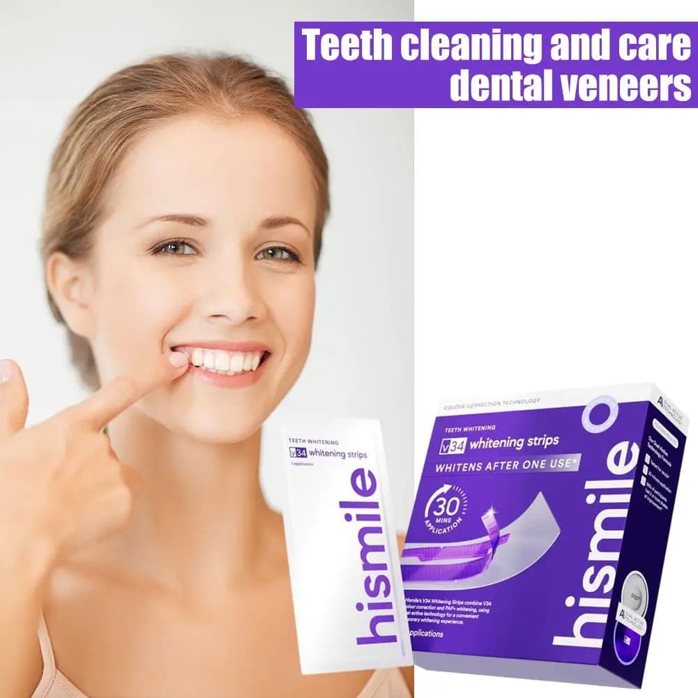 Dentifricio sbiancante V34 Purple Bottle Press Type, funziona come gel per l'igiene orale per sbiancare i denti e rimuovere le macchie di placca quotidiane.
