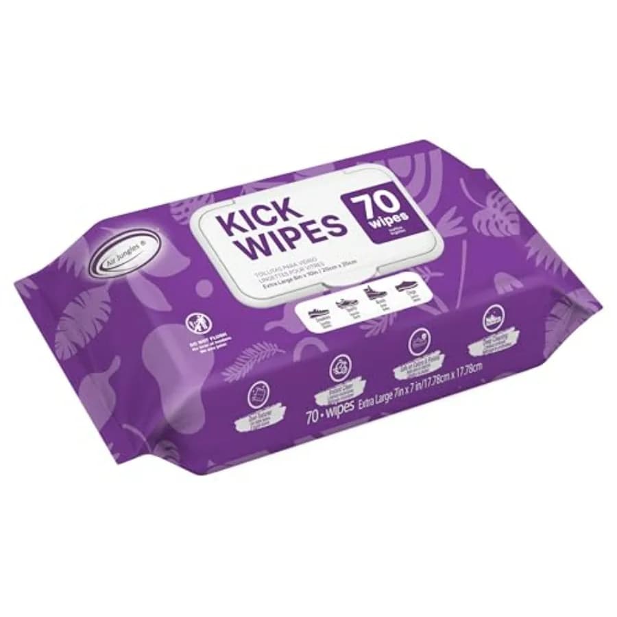 Shoe Sneaker Cleaning Wipes, Dual-Textured Kick Clean for Leather, Suede, Boots, Mesh and Canvas, Extra Large 7 x 7 inch to Rem