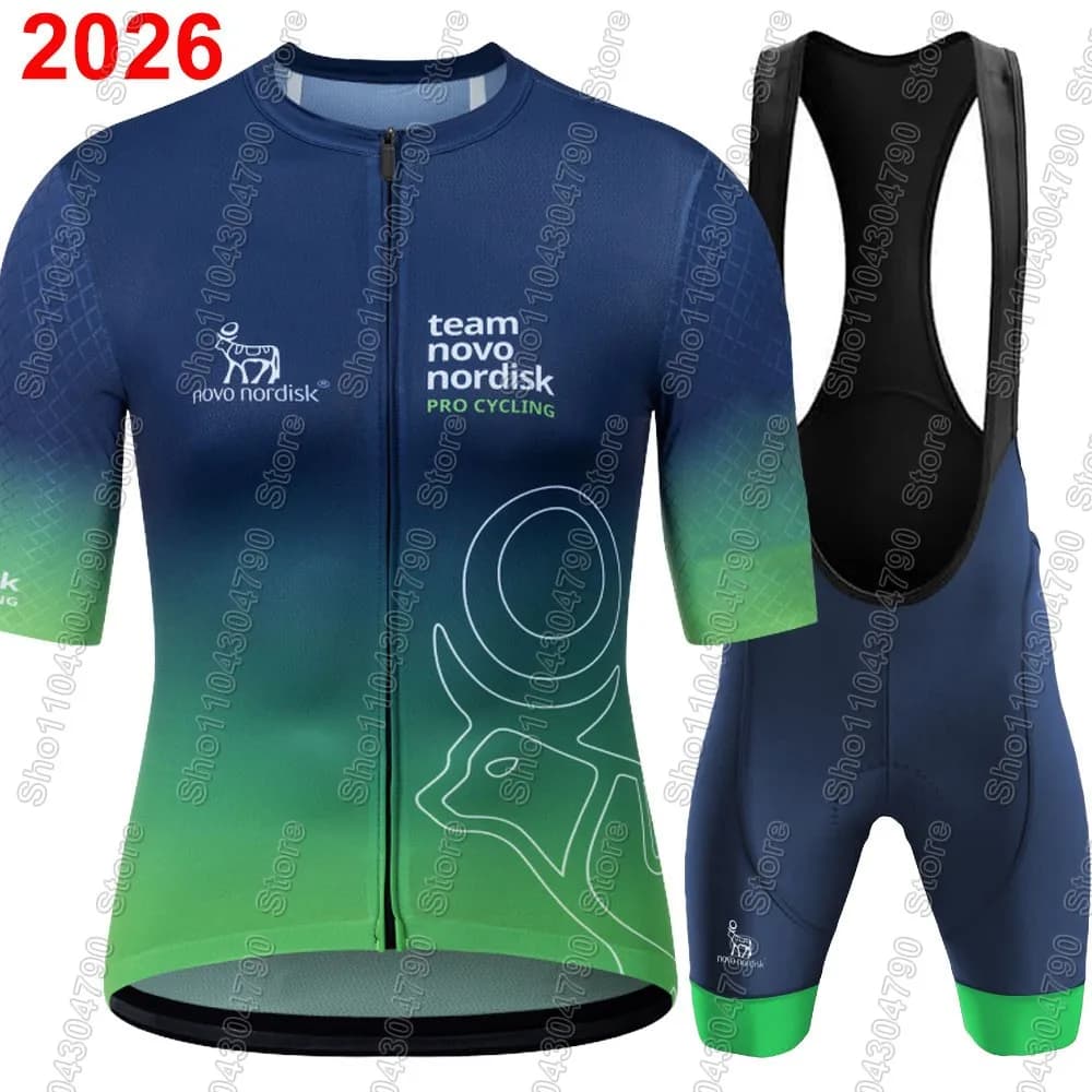 2026 Novo Nordisk Team Cycling Jersey Set USA Summer Man Clothing Road Bike Shirts Cycling suit Shorts with MTB Ropa Maillot straps