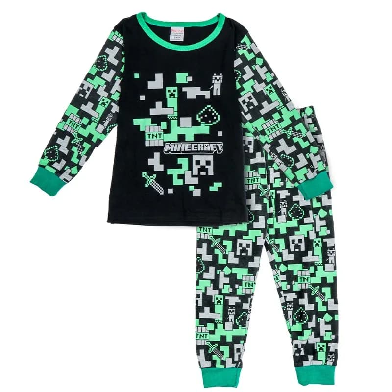 Minecrafts Pajamas Angel Sleepwear Long Sleeved Pants Short-sleeved Suit Clothes