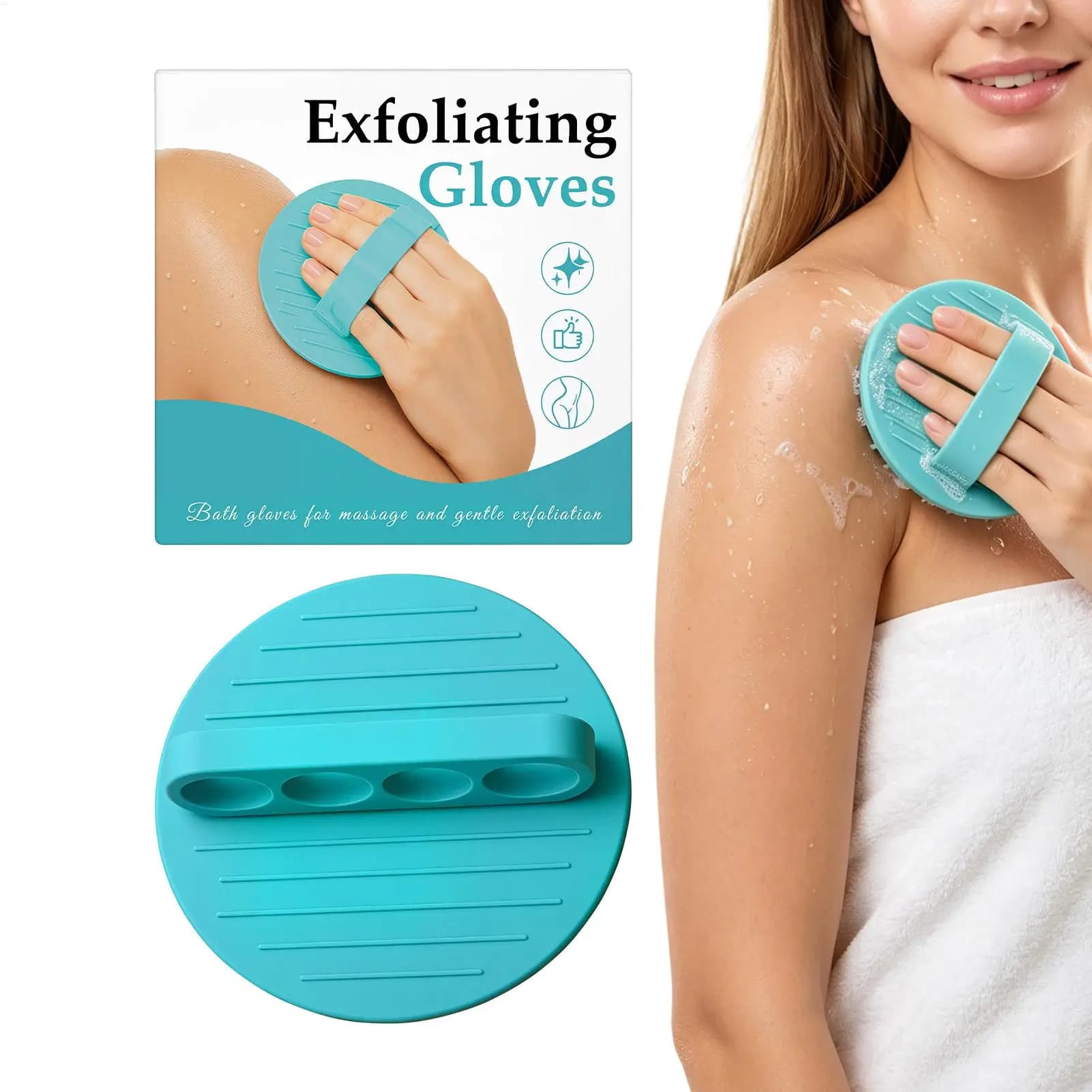 Bath Scrubber for Body Deep Cleansing Non-Slip Gloves Bathing Tool Soft Body Cleansing Brush for Men Women Gym Bathroom Bedroom