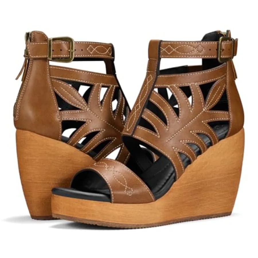 Sandali con Zeppa da Donna Rollda, Sandali con Plateau e Tacco Alto, Sandali Eleganti e Casual alla Moda, Comodi Sandali Estivi con Punta Aperta