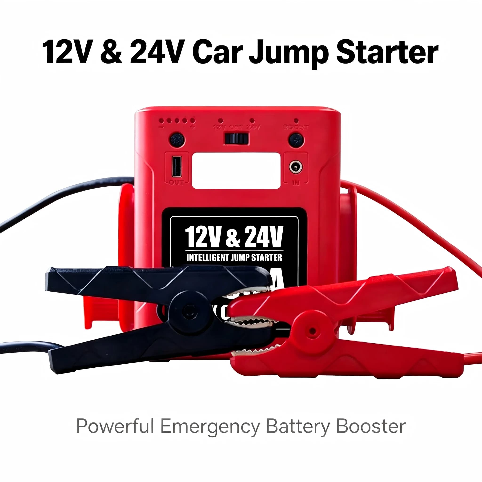 Avviatore di emergenza portatile 12V 24V per auto, power bank 4000A, strumento di emergenza per impieghi gravosi, booster batteria per camion, moto, SUV