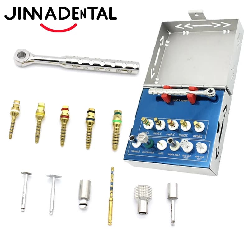 1Set Odontoiatria Kit di Espansore Osseo Dentale Impianto Osseo Innesto Tessuto Punch Trephine Sega Strumenti del Disco Set di Attrezzature per Laboratorio Dentale