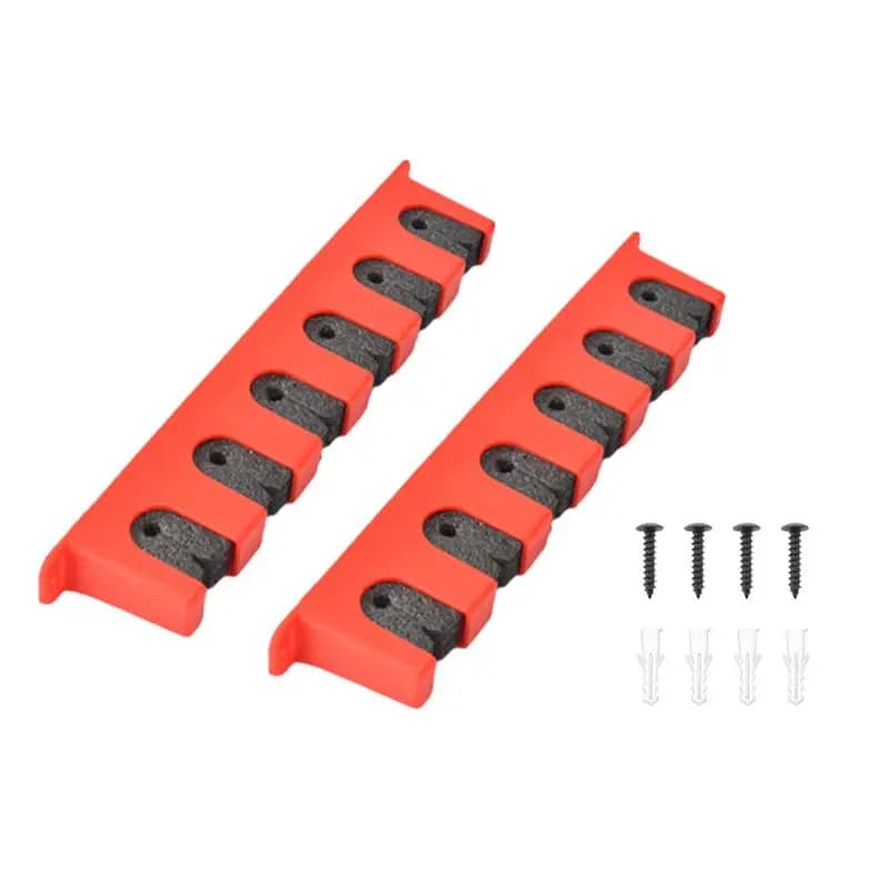 Fishing Rod Holder Wall Mounted for Hockey Sticks Restaurants Billiard Rooms Red Vertical