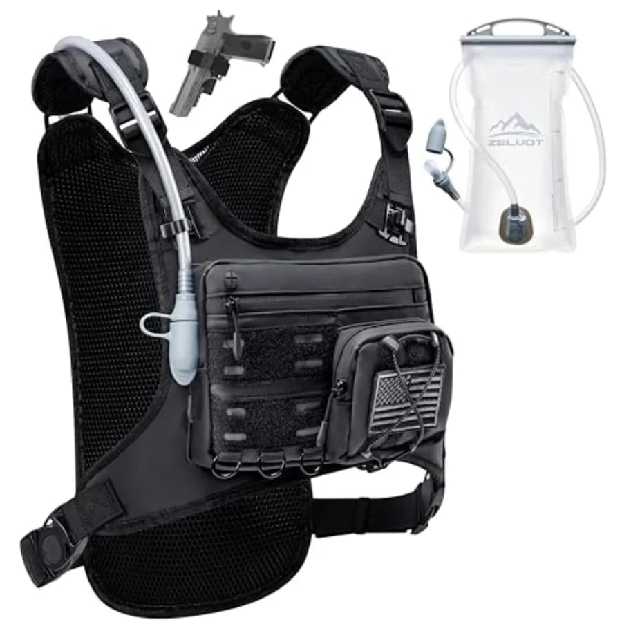 Gilet da Corsa con Sacca d'Acqua da 2L, Zaino per Idratazione per Allenamento Maratona e Avventure all'Aperto, Design Brevettato USA Originale L