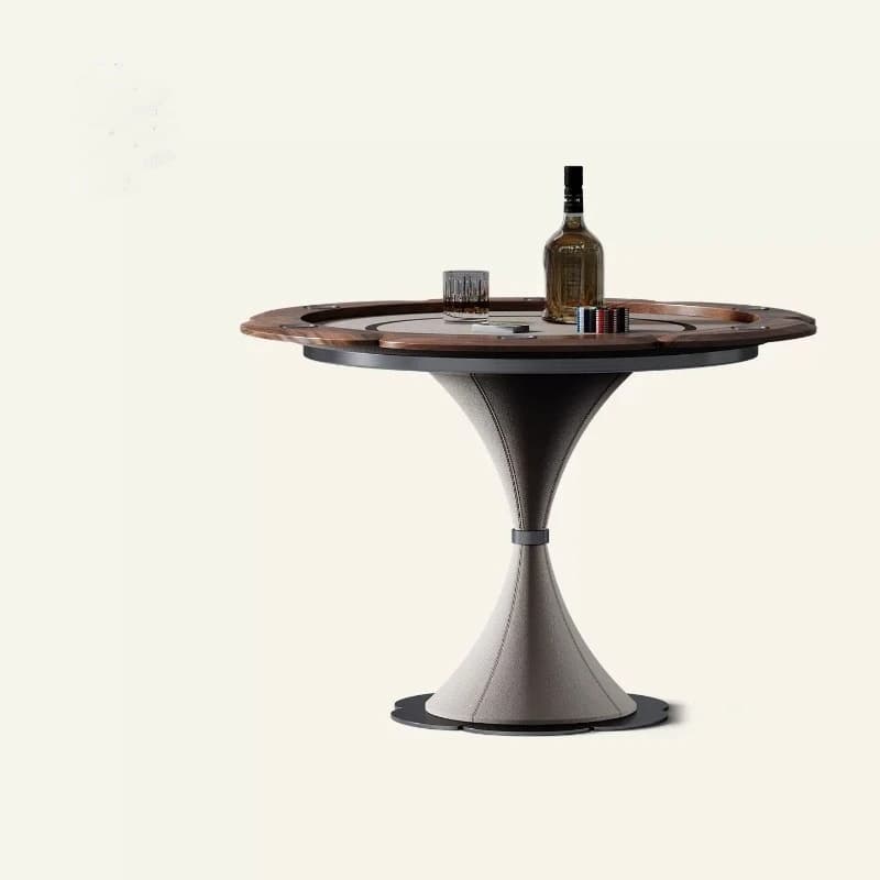 Light luxury household solid wood chess and card table villa living room entertainment round table