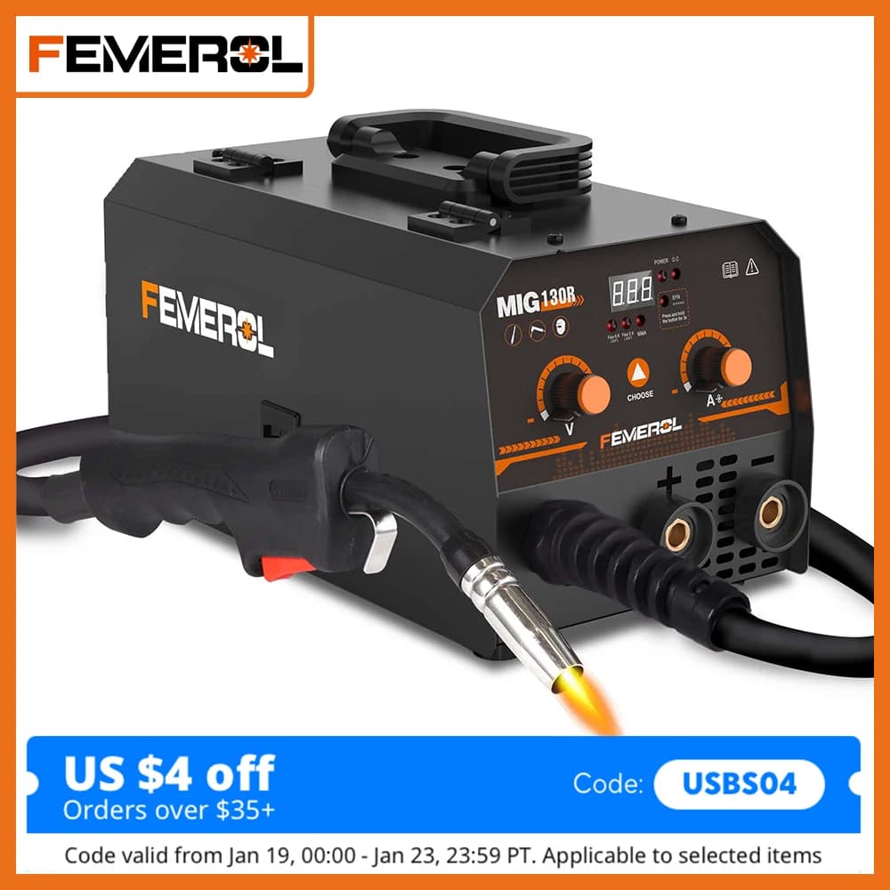 FEMEROL 2 In 1 MIG welding machine 130A portable arcless MIG welding machine 110A IGBT MIG welding machine with synergistic flow core