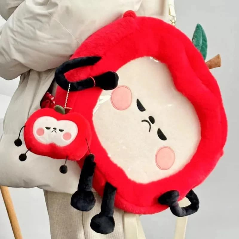 Y2K Apple Love And Deep Space Zaino Itabag 40x45 cm Caleb PP Cotone 10x12 cm Ciondolo Mela Regalo carino Sole Frutta Mela Zaino