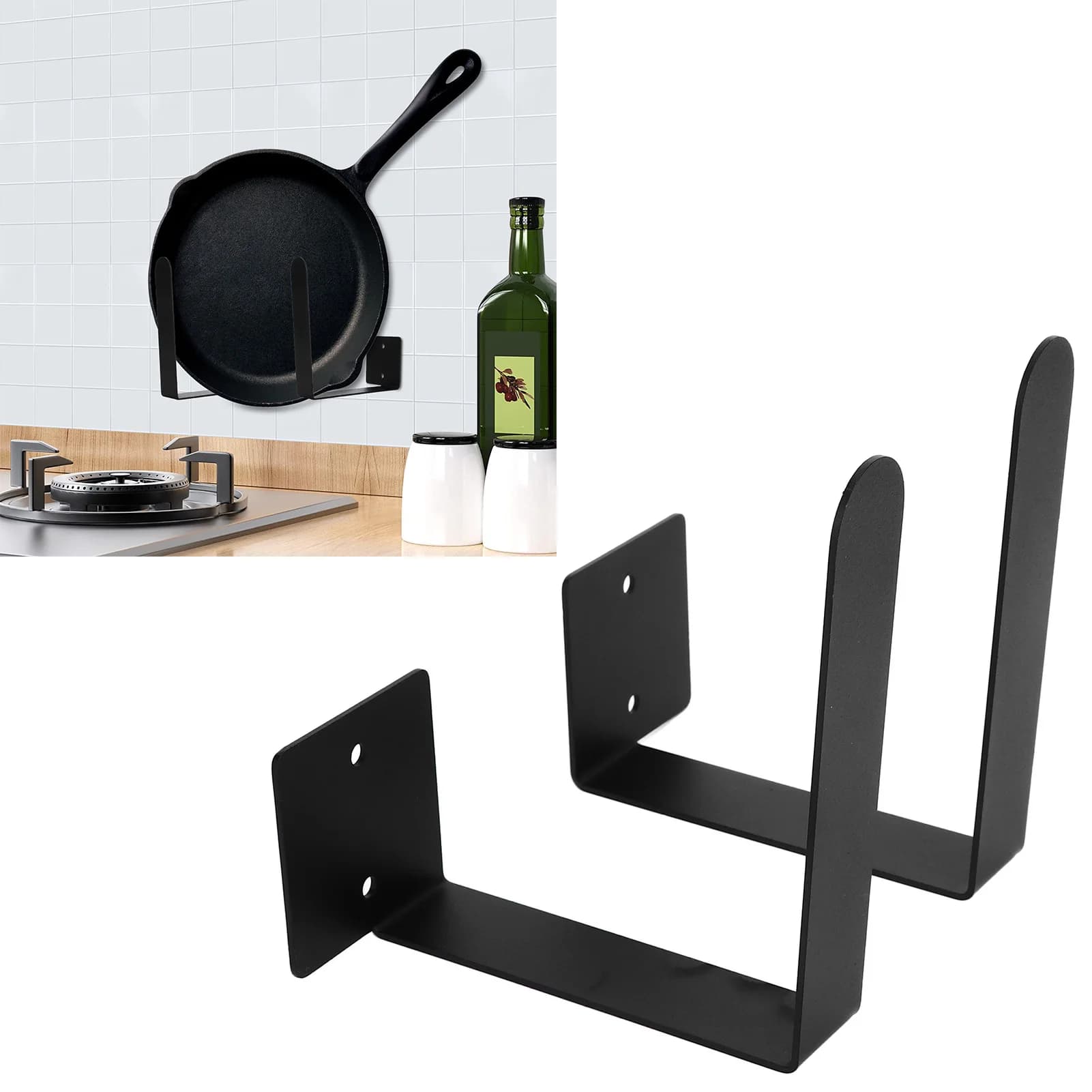 Supporto da Parete Antiruggine per Coperchi e Taglieri, Porta Utensili da Cucina Sospeso