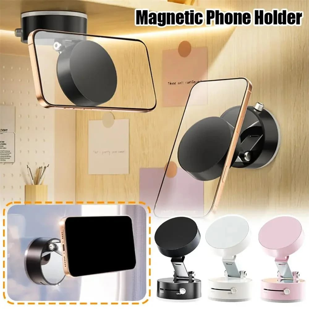 Supporto magnetico per cellulare da auto, nuovo tipo con ventosa a vuoto, supporto speciale per fissaggio cellulare in auto.