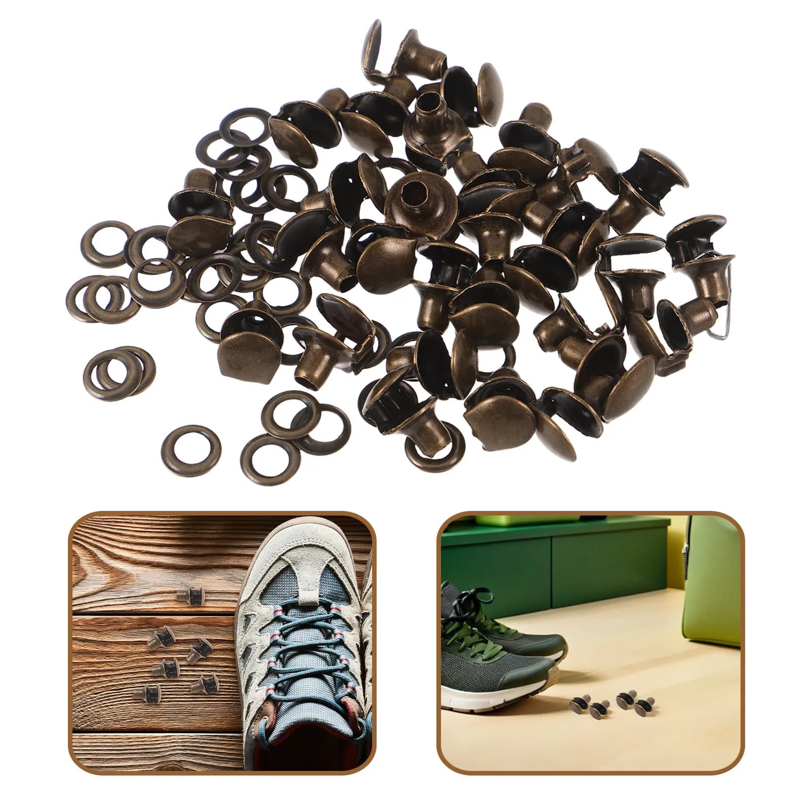 30 Set di Chiusure per Scarpe da Esterno, Fibbie Metalliche, Ganci per Stivali da Escursionismo, Alpinismo e Arrampicata, Accessori per Riparazione Calzature