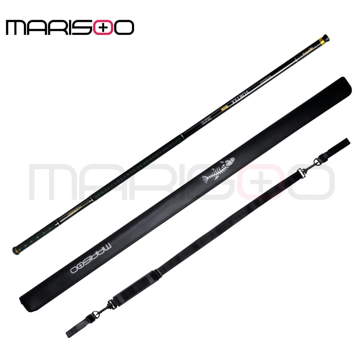 MARISOO VORTEX Manico Telescopico per Guadino da Pesca 13ft/16ft | Fibra di Carbonio Leggera | Giunto Universale 12mm | Acqua Salata e Carpa