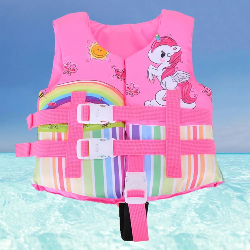 Cartoon Children Life Jackets Safety Buckle Design Kayak Watersports Vest Swimsuit for 2-10 Year Children