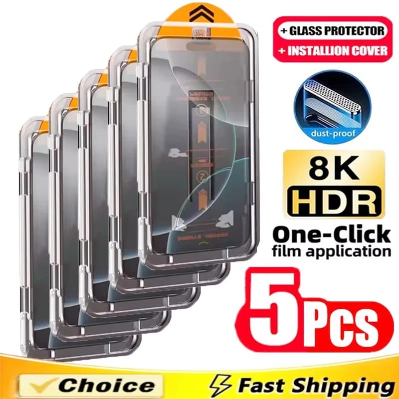 5 Pezzi Vetro Temperato con Sblocco Impronta Digitale per Samsung S26 S25 S22 S23 S24 Ultra Plus S21 S20 FE A56 5G A36 A26 A16 A55 A54 A25 A33