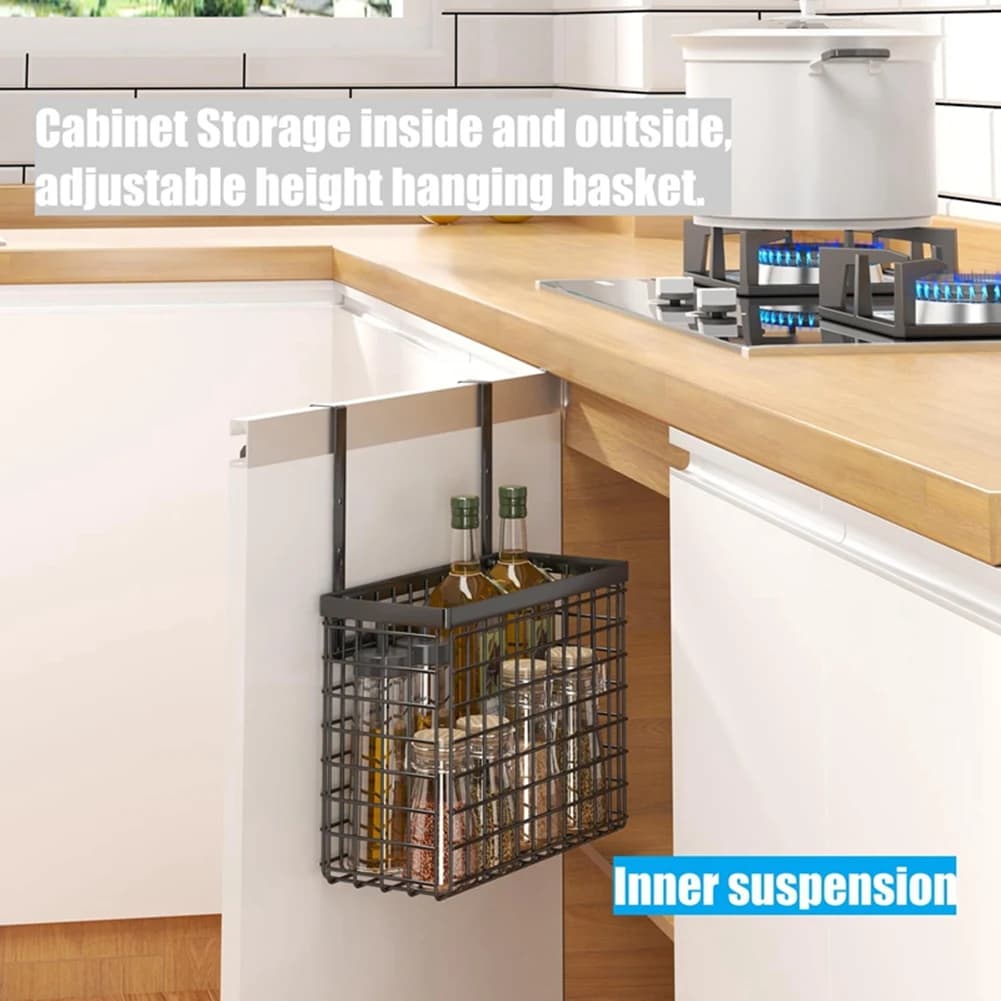 ABFS 2 Pack Cabinet Door Organizer with Towel Bar, over the Cabinet Door Storage