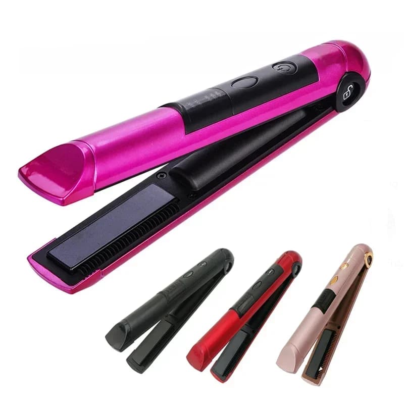 Professional Rechargeable USB 2 IN 1 Twist Rechargeable Hair Straightener Portable and Bigodin Hairstyle Tool for Flat Hair Styler