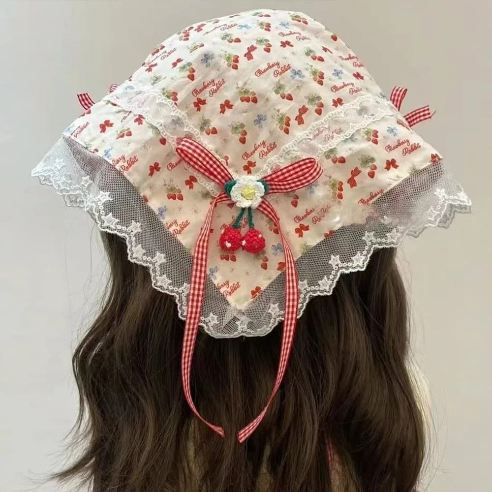 Multicolor Lace Butterfly Headband Floral Patern French Pastoral Style Bowknot Hair Scarf Hair Accessories Photo Props Hair Band