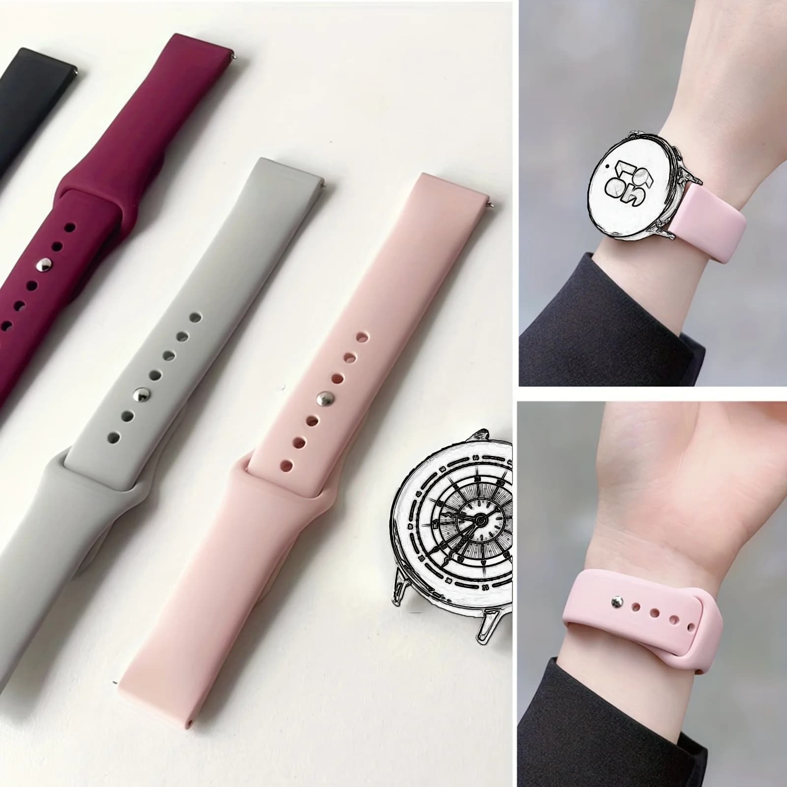 Cinturino per orologio in silicone per Amazfit GTS 2/4/3/GTS 2/4 Mini/GTR 4/2/2e 47mm 20mm/22mm Bracciale sportivo Amazfit bip 6 5 3/u pro bands