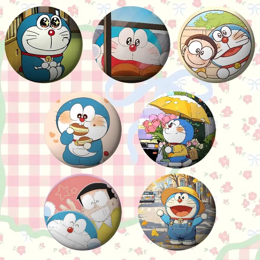 Cute Cartoon D-doraemonS Kawaii Badge Pins For Friend, Backpack, Clothing, Collectible Accessories, Jewelry Gift