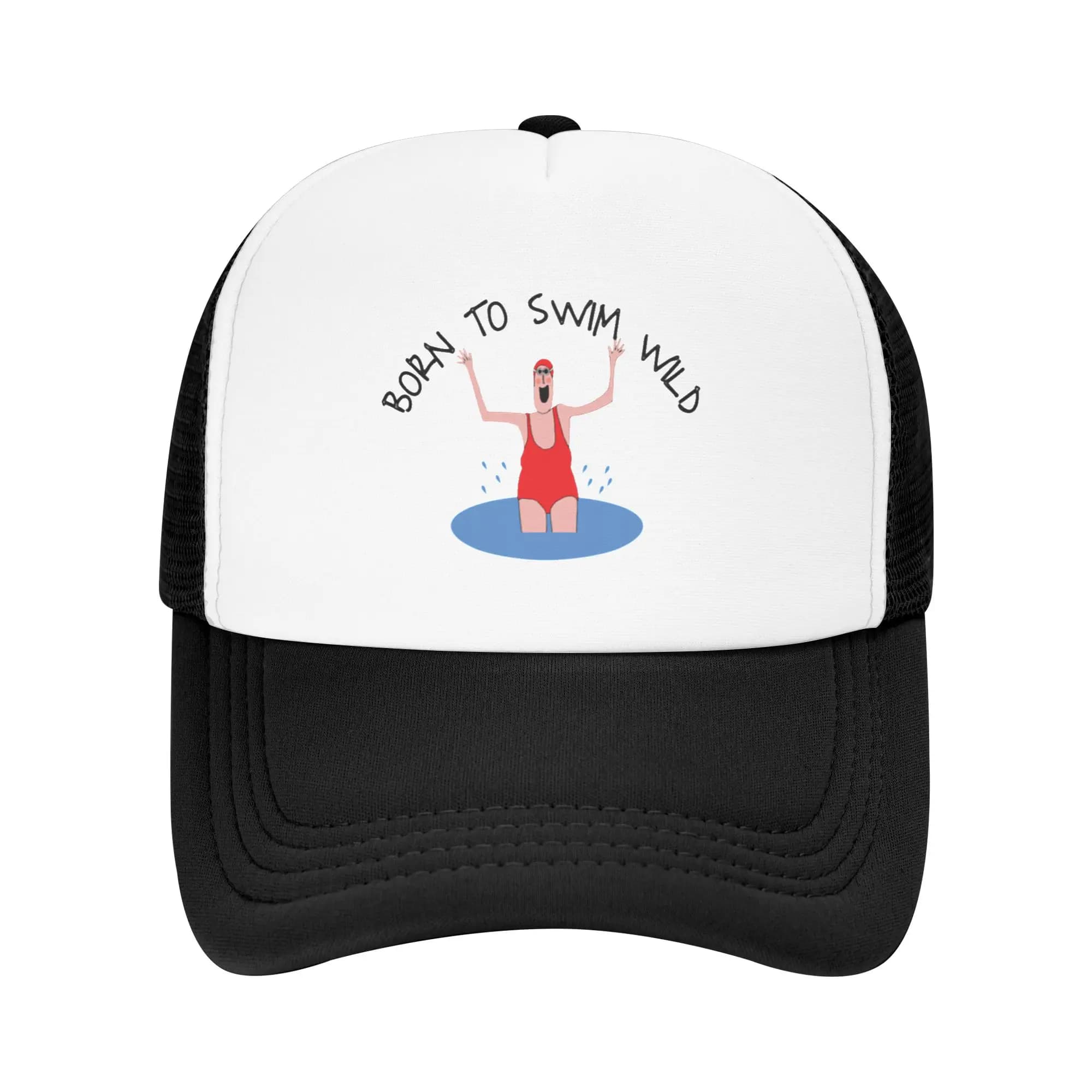 Fashion Born To Swim Wild Mesh baseball cap American Retro Women's Caps