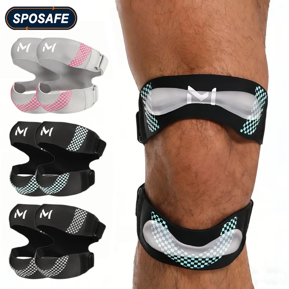 Supporto per Ginocchio Regolabile con Cuscinetti in Gel, 1/2 Pezzi, per Uomini e Donne, Sport, Corsa, Calcio, Escursionismo, Tennis