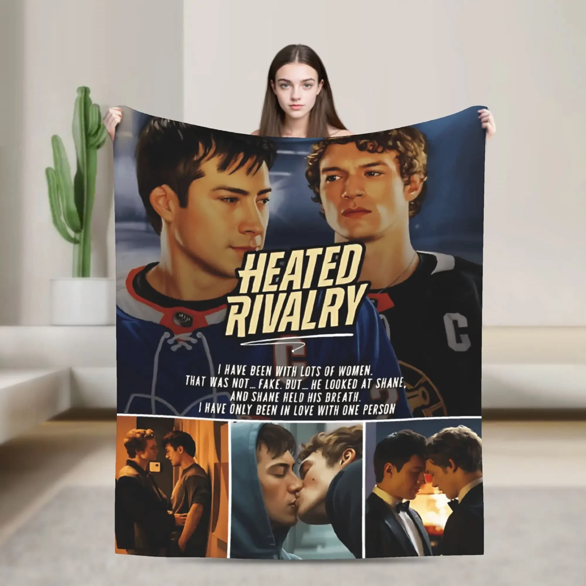 Heated Rivalry Painted HD Art Warm Blanket Aesthetic Picnic Throw for Couch Bed Sofa and Outdoor Use