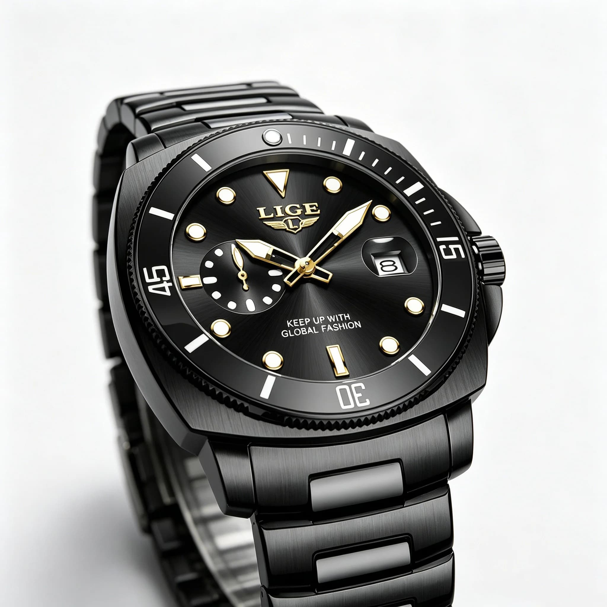 Orologio da uomo LIGE di lusso, alla moda, impermeabile, luminoso, con data, in acciaio inossidabile, al quarzo, sportivo, da uomo, Reloj