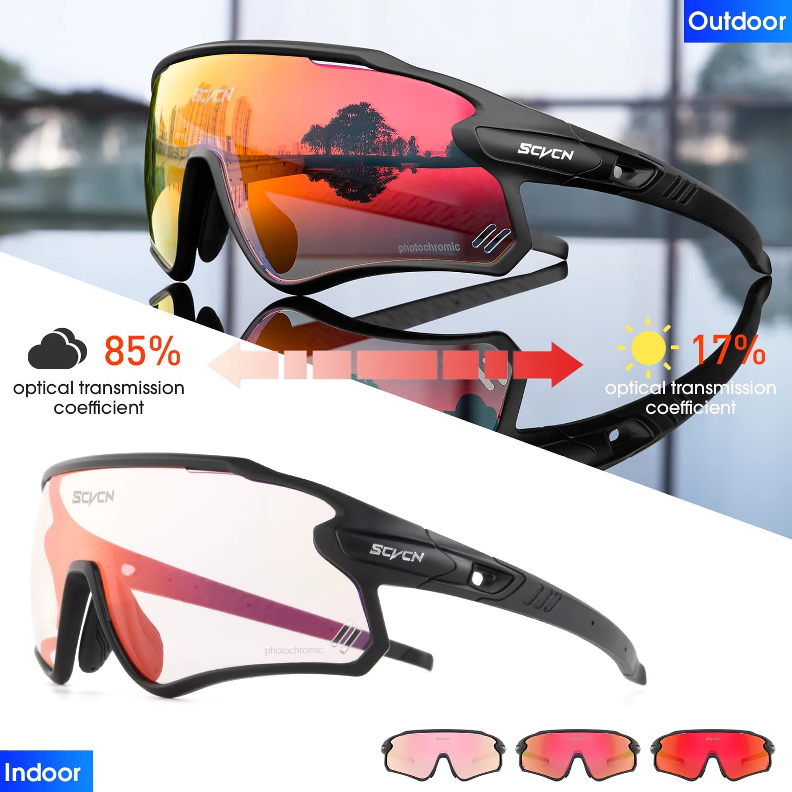 SCVCN Occhiali da ciclismo Occhiali da pesca UV400 Accessori da campeggio per donna MTB Bici Bicicletta Donna Occhiali da sole sportivi all'aria aperta Occhiali