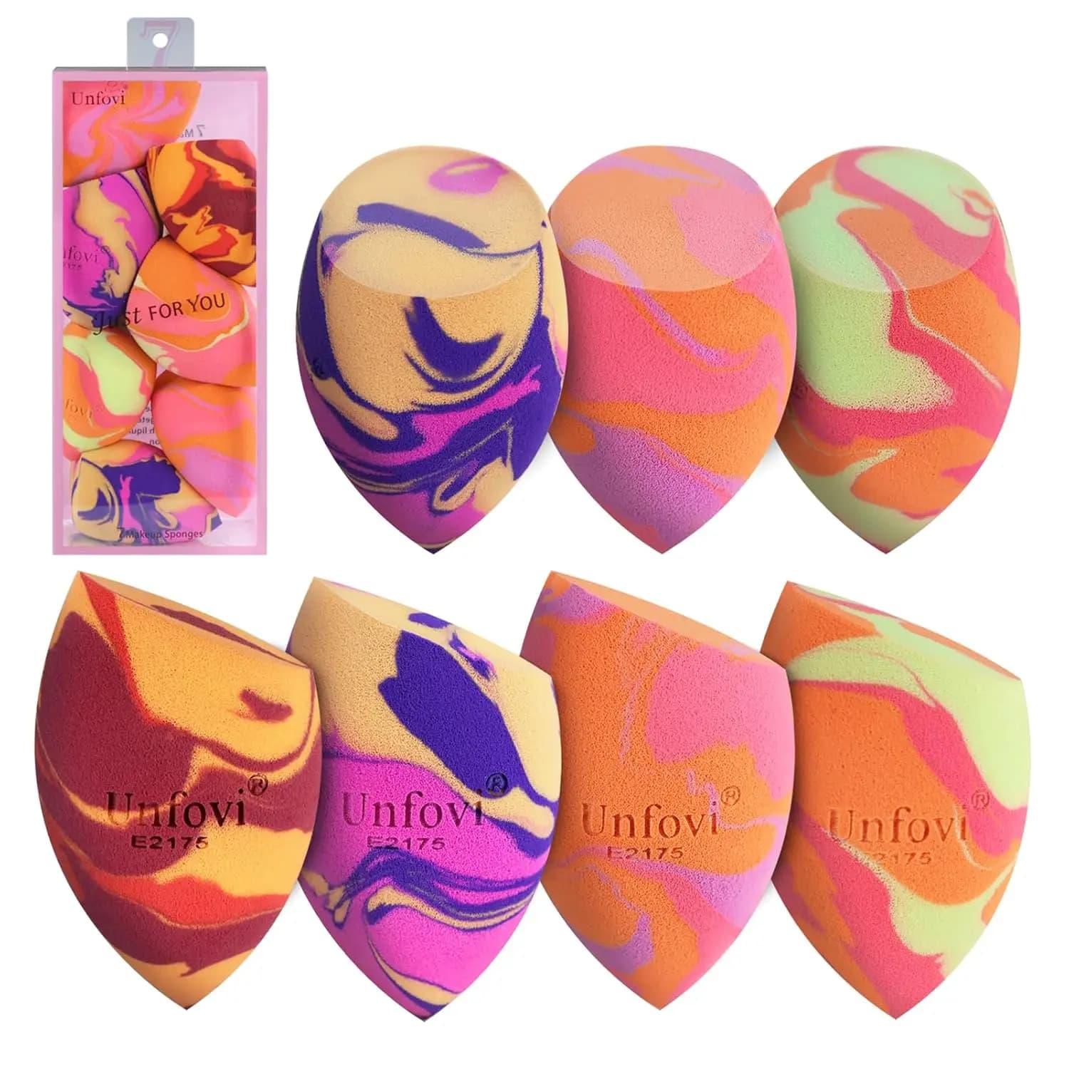 1/3/7pcs Tri Color Makeup Sponge Set Low Absorption Latex-Free Soft Blender for Foundation Beauty Sponge for Power & Create