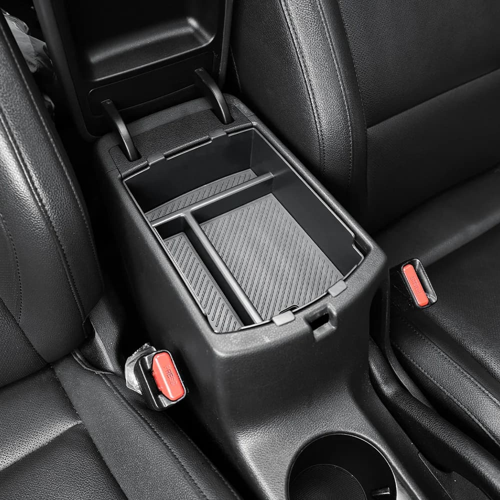 Auto Nero Scatola di Immagazzinaggio Centrale Console Bracciolo Organizzatore Supporto ABS per KIA Soul 2020-2025 LHD Auto Interni Trim Accessori