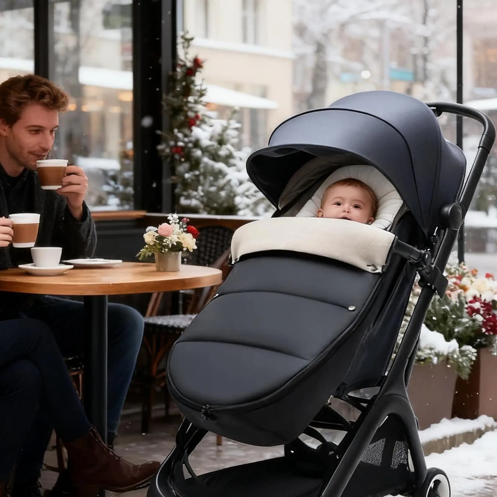 Borsa per stamina per passeggino Borsa per stamina per passeggino per passeggino invernale impermeabile antivento universale morbida per viaggi all'aperto