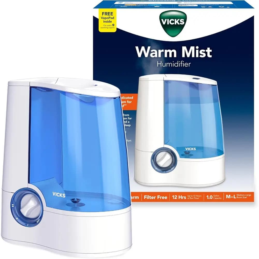 Diffusore di Vapore Caldo Senza Filtro con Serbatoio da 1 Gallone, Spegnimento Automatico, Luce Notturna, Compatibile con Vaad e VapoSteam