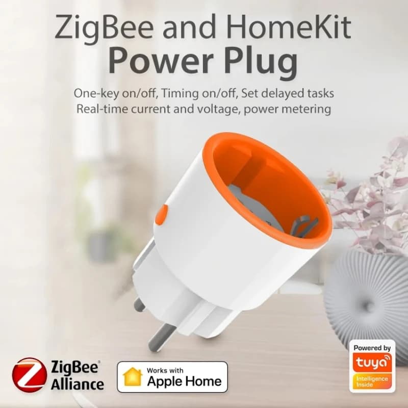 Presa Intelligente HomeKit e Zigbee 16A con Monitoraggio Energetico e Timer, Supporto per Home Assistant e Zigbee2mqtt