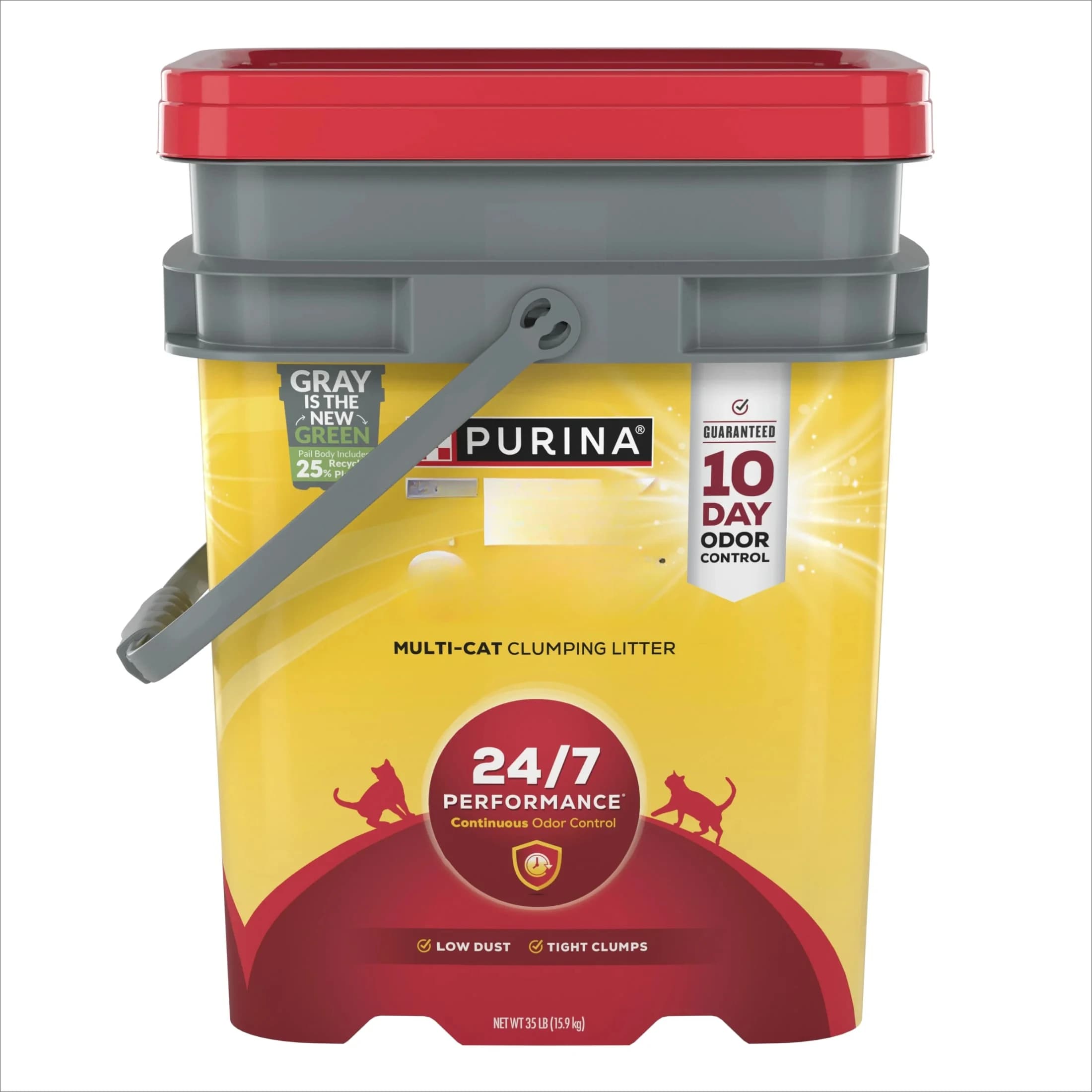Lettiera per gatti Purina 24/7, bassa polvere, deodorante, 35 libbre. Secchio per secchio