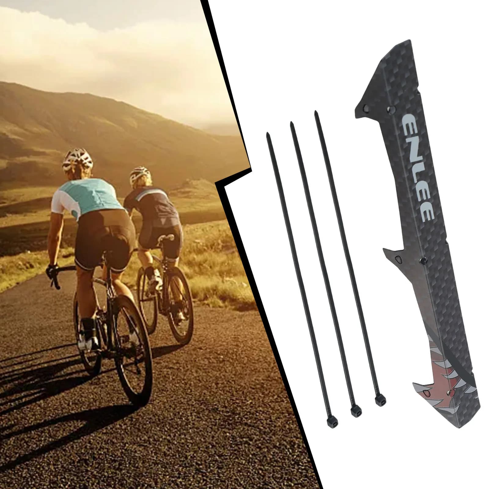 Bicycle Chain Guard Plate PP Made Comes with 3 Cable Ties Quick Installation Protects Frame from Chain Versatile in Usage
