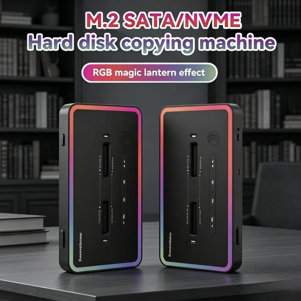 Enclosure SSD M.2 Dual Protocollo Offline Clone, Docking Station SSD a 2 Bay Type-C 10Gbps, Compatibile con SSD M.2 PCIe NVMe e SATA