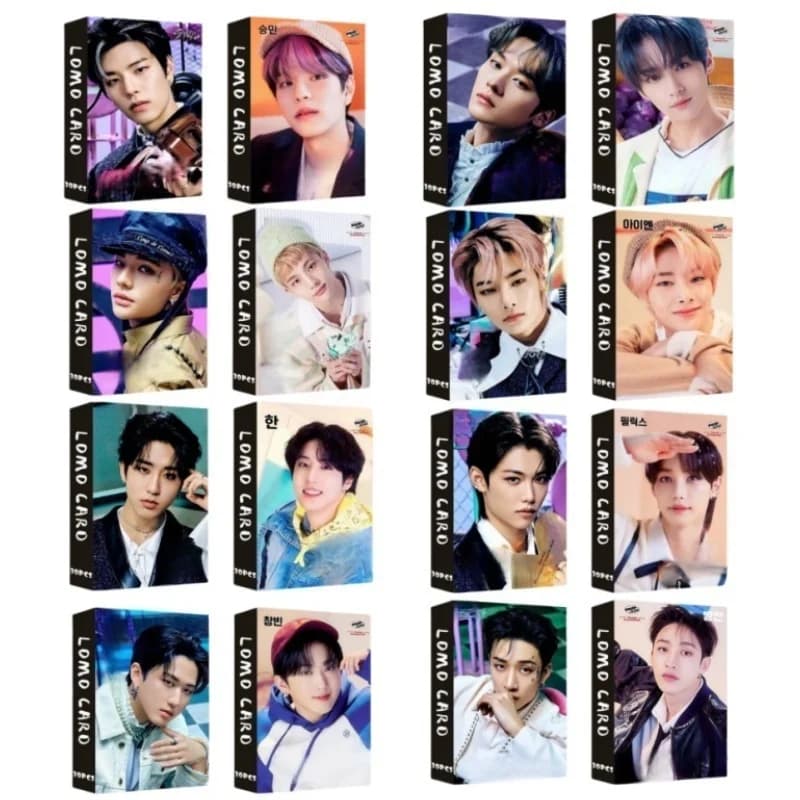 Set di 30 Carte LOMO in Scatola, Carte Fotografiche Fronte-Retro ad Alta Definizione per Boy Band Coreani, Regalo per Fan
