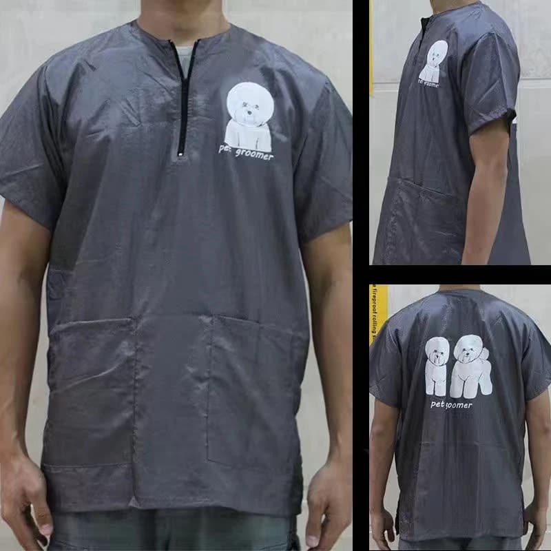 Uniformi per Toelettatura Cani, Abbigliamento da Lavoro per Toelettatori, Camice Antistatico e Anti-Pelo, Grembiule Traspirante M/L/XL Y0519