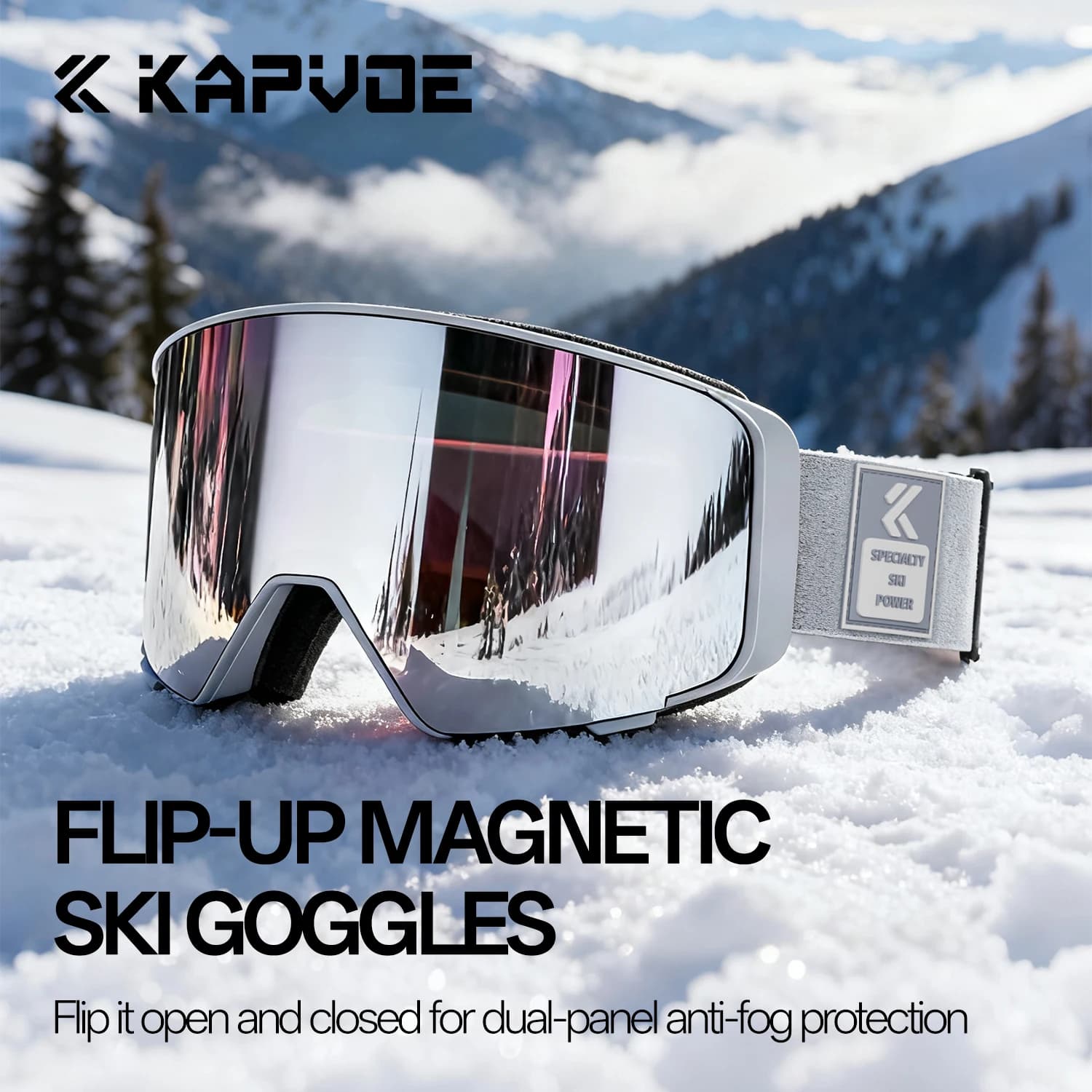 Kapvoe Outdoor Uomo Occhiali da neve fotocromatici Occhiali da sci Inverno Motoslitta Snowboard Maschera antiappannamento Donna Occhiali sportivi UV400