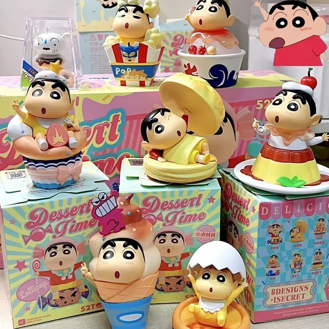 Crayon Shin-Chan Dessert Time Series Nohara Shinnosuke Blind Box Doll Kawaii Action Figure Desktop Ornaments Model Toy Gift