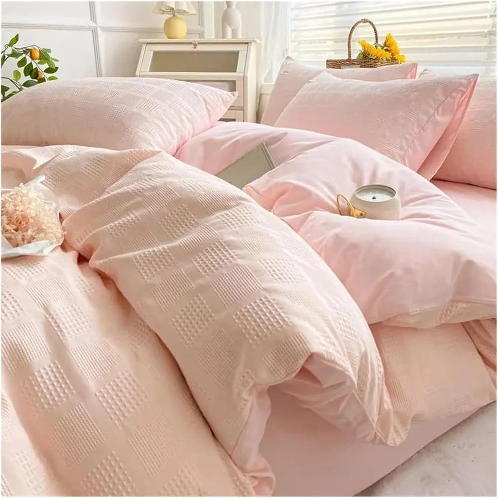 Set di biancheria da letto in 4 pezzi, set copripiumino in cotone lavato, senza imbottitura