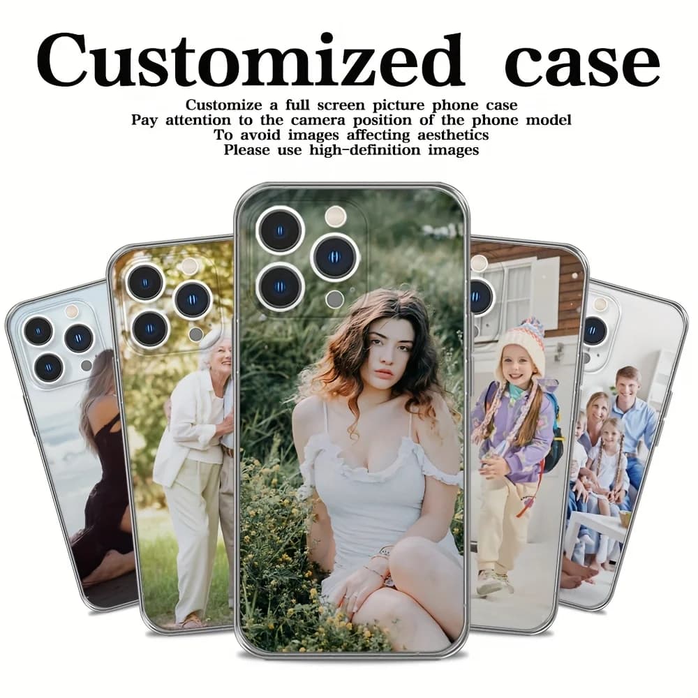 Personalizzazione della foto fai da te custodia morbida trasparente per iPhone 16 16E 15 14 13 12 11Pro Max Mini SE 2020 2022 XS XR 6S 7 8 Plus Cover