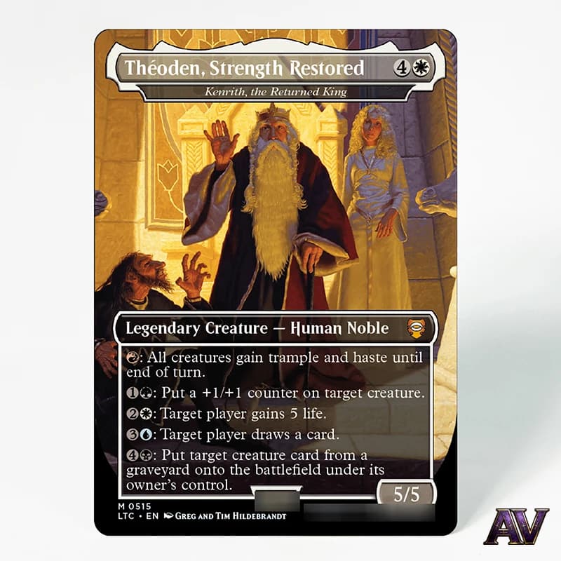 LTC Creature Kenrith, il Re Ritornato Umano/Elfico, Carte Proxy Magiche per Hobby TCG Noble Tales of Middle-earth Command Masters Deck