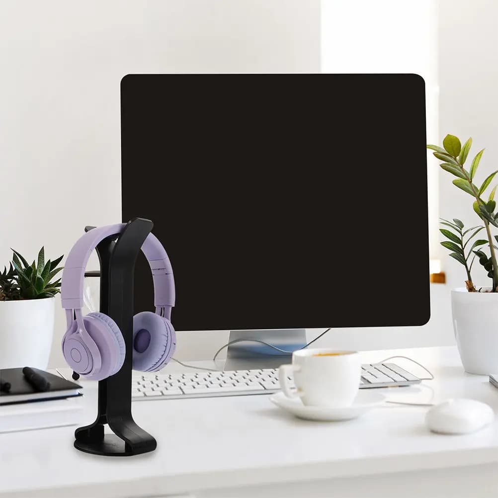 2Pcs Headset Holder Plastic Earphone Stand Desktop Headphone Storage Rack Gaming Headset Bracket Stable Display Holder Organizer